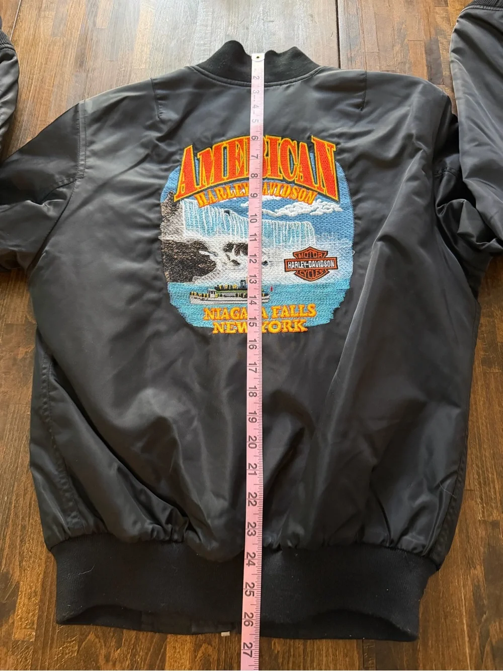 Harley Davidson Nylon Bomber Jacket Niagara Falls Embroidered Logo Men’s XS